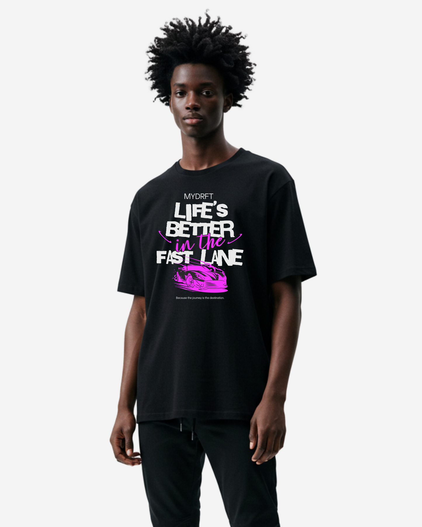 Typography Car Oversized T-Shirt