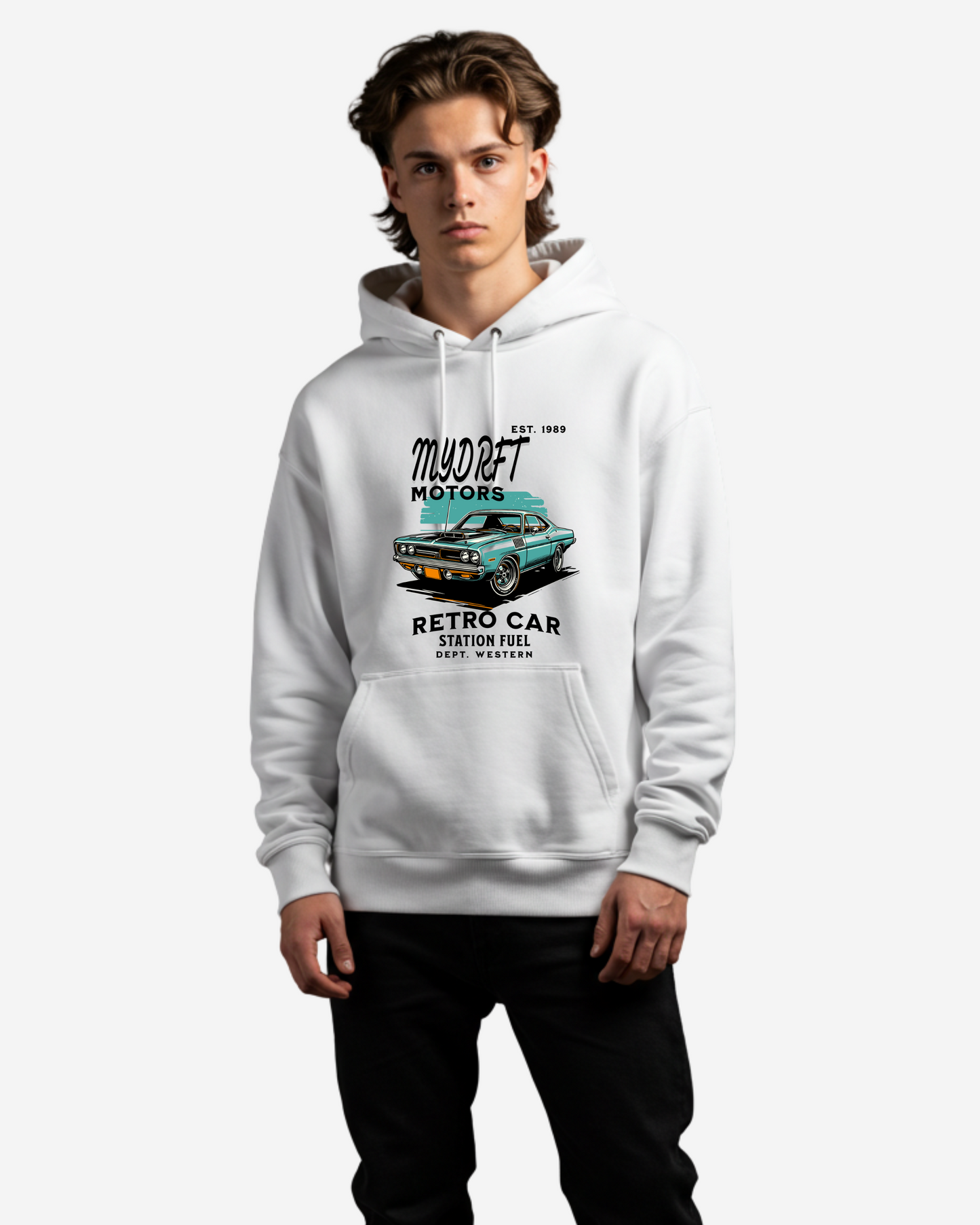 Vintage Car Retro Design Oversized Hoodie