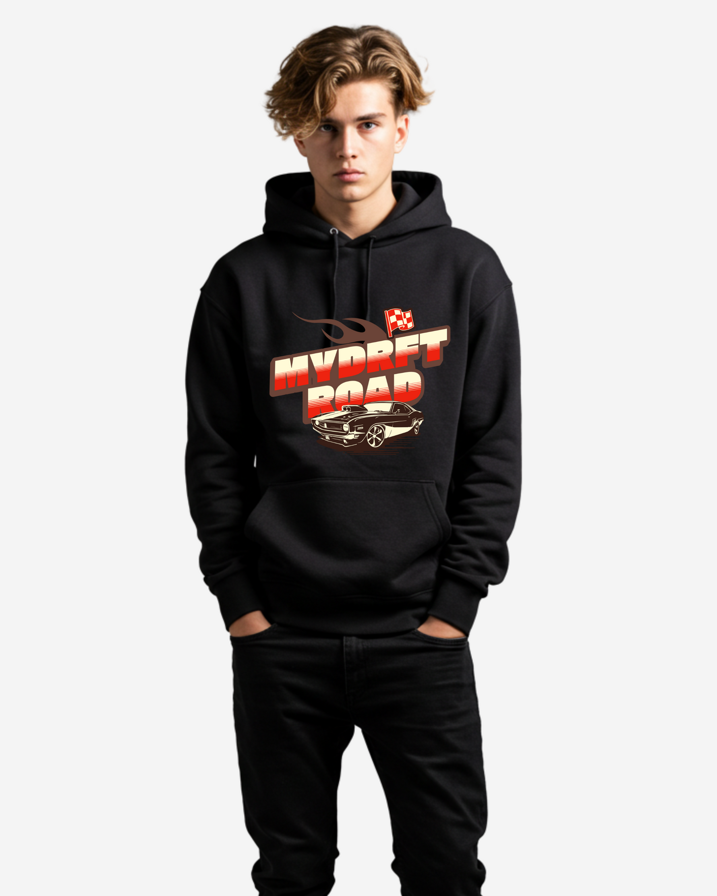 Typography Car 2 Oversized Hoodie