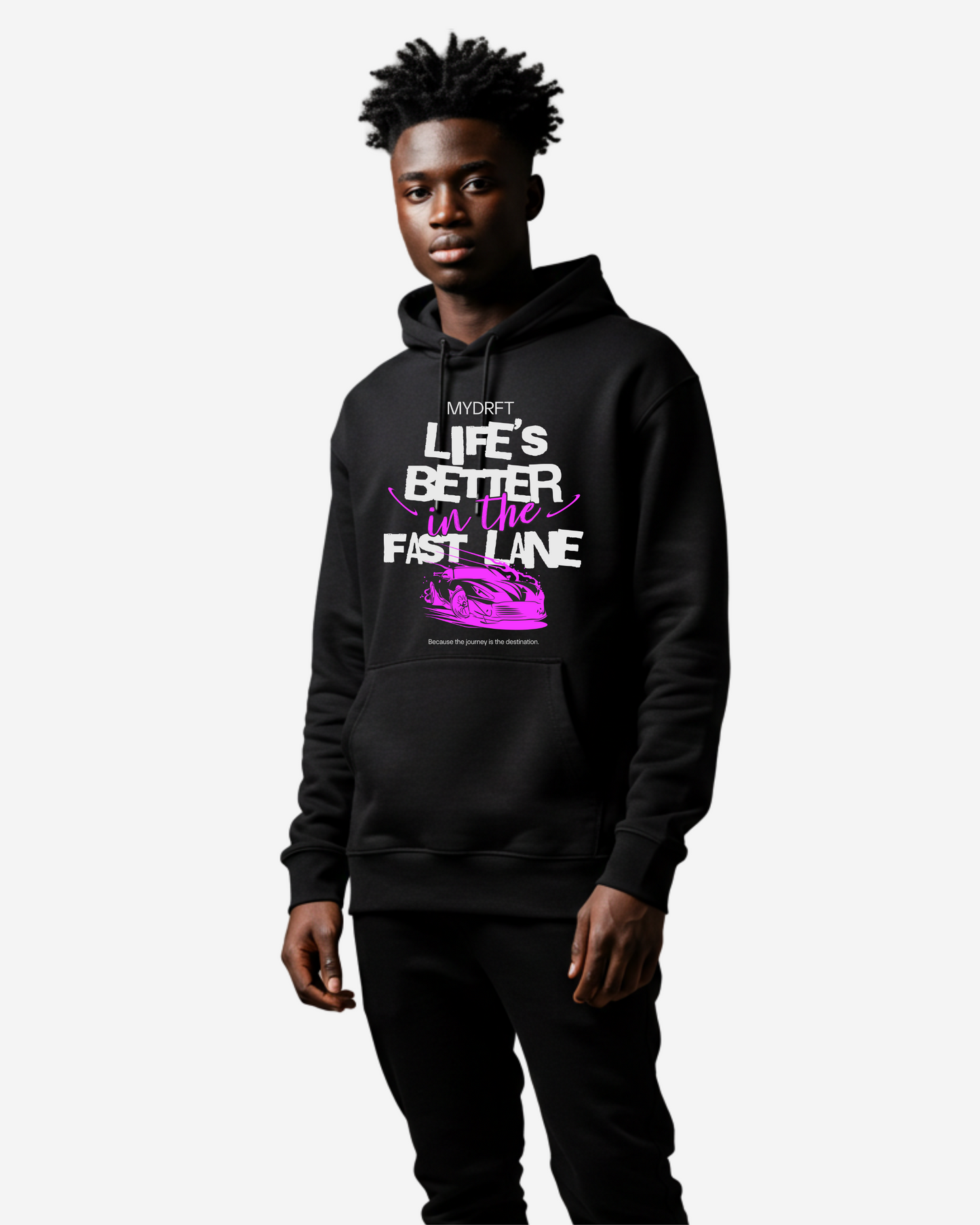 Typography Car Oversized Hoodie