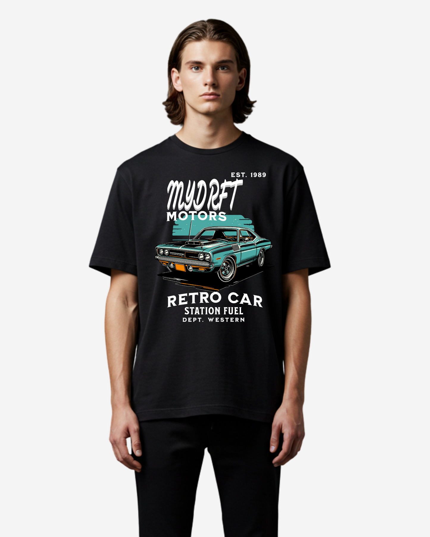 Vintage Car Retro Design Oversized T-Shirt